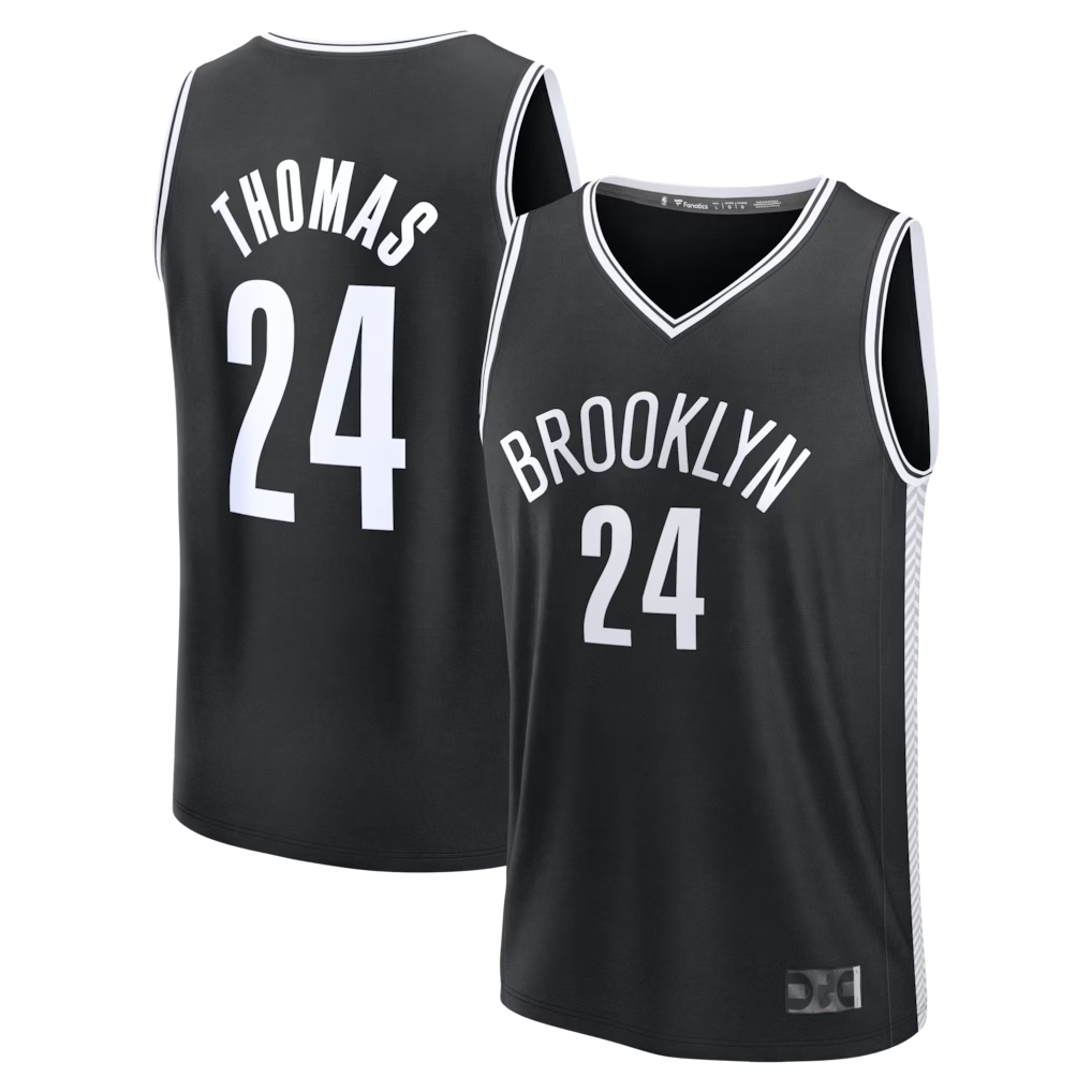 MATTH B.Nets #24 Cam Thomas Black Fast Break Replica Jerseys - Icon Edition