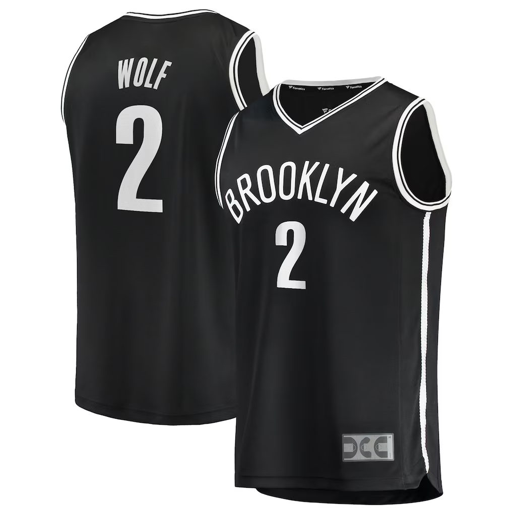 MATTH B.Nets #2 Daniel Wolf Black Fast Break Replica Jerseys - Icon Edition