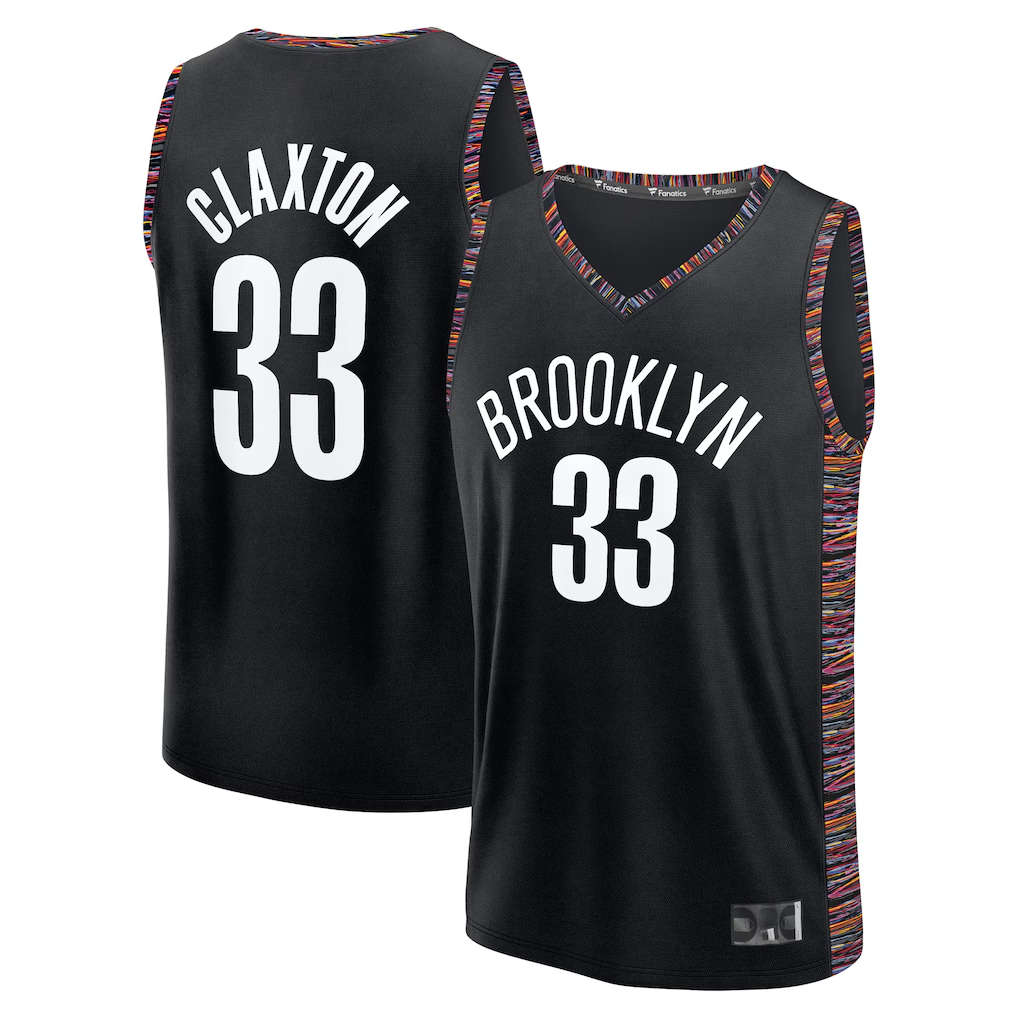 MATTH B.Nets #33 Nic Claxton Black 202526 City Edition Fast Break Jerseys