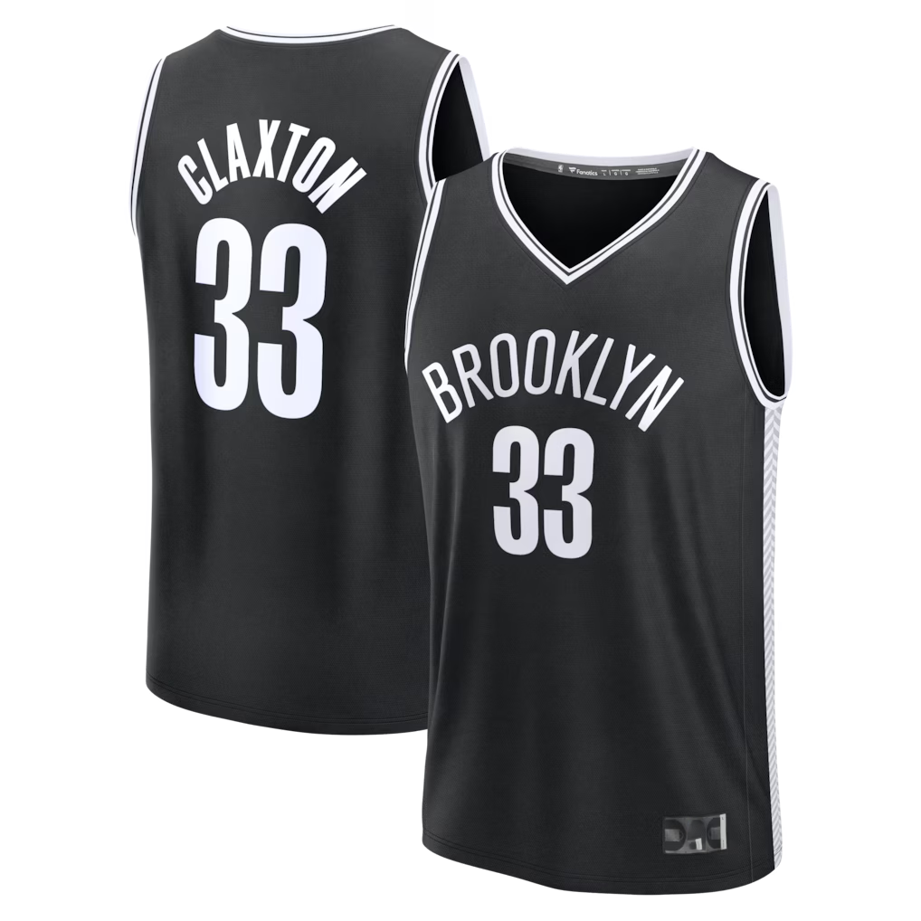 MATTH B.Nets #33 Nic Claxton  Black Fast Break Replica Jerseys - Icon Edition