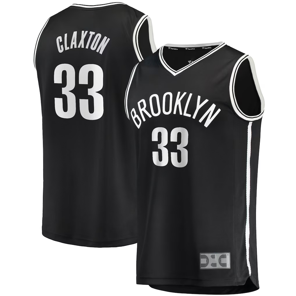 MATTH B.Nets #33 Nicolas Claxton  Black Fast Break Player Jerseys - Icon Edition