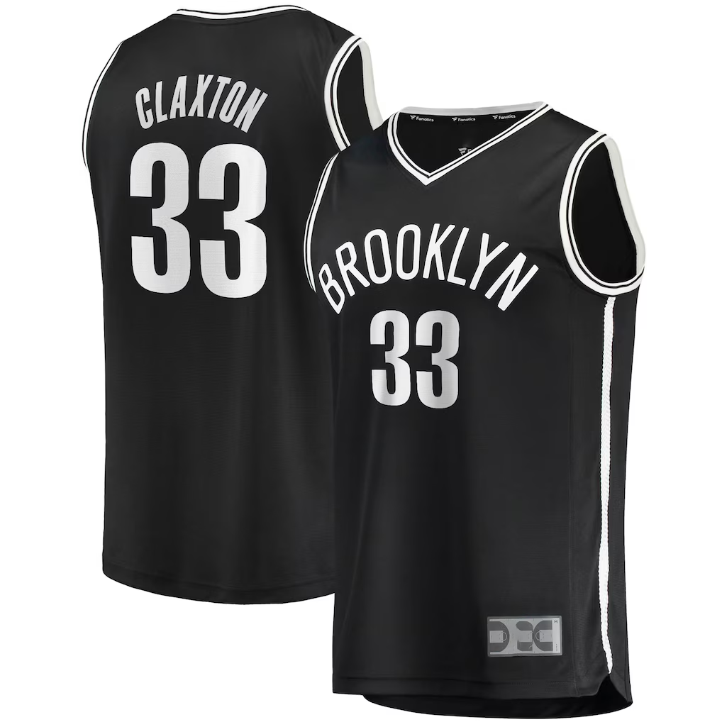 MATTH B.Nets #33 Nicolas Claxton  Black Fast Break Replica Jerseys - Icon Edition