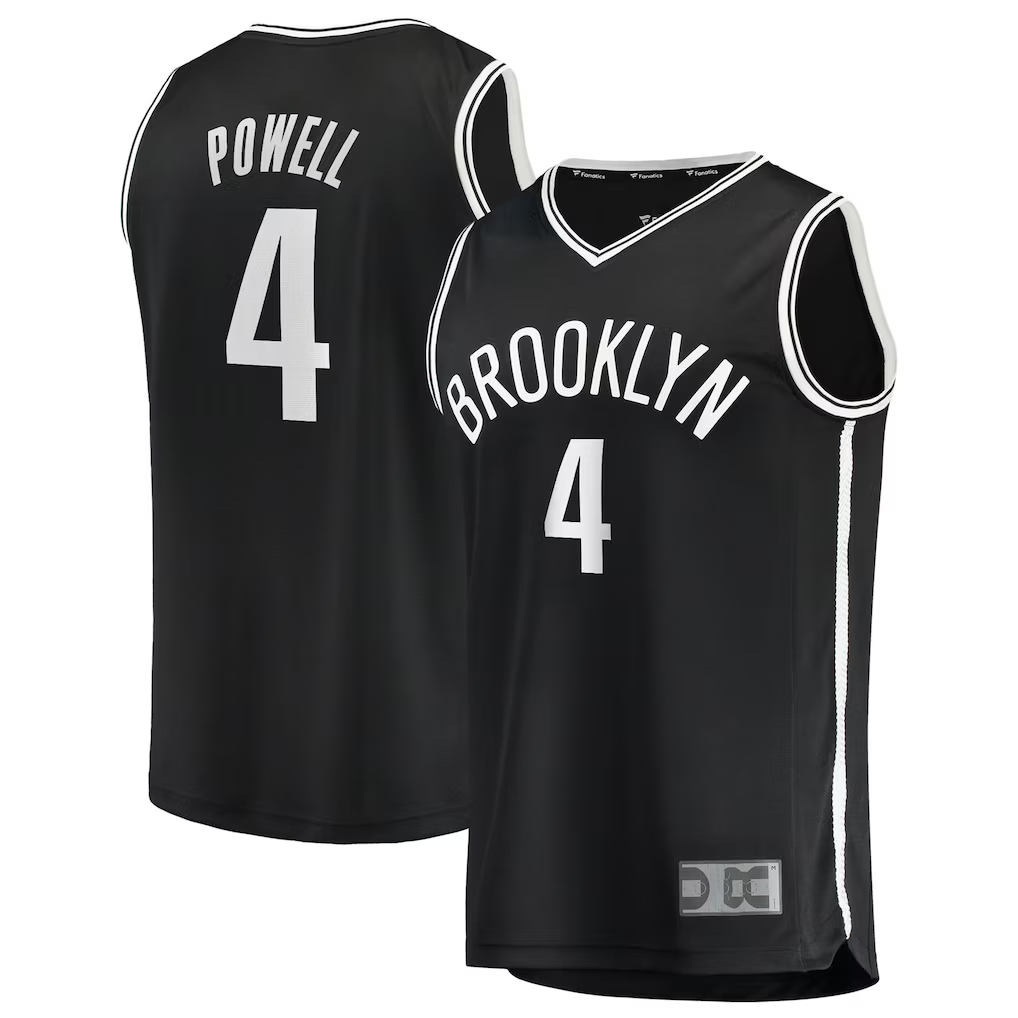 MATTH B.Nets #4 Drake Powell Black Fast Break Replica Jerseys - Icon Edition