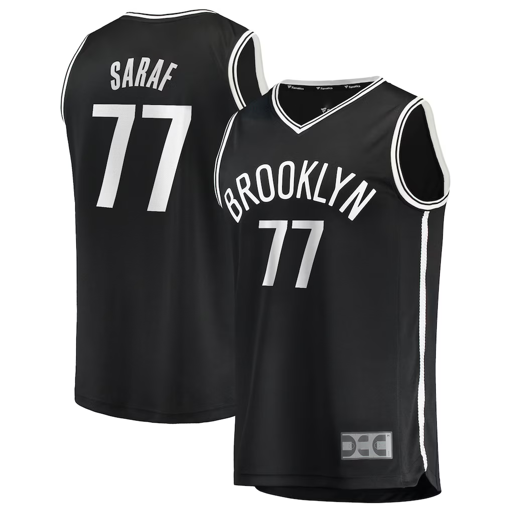 MATTH B.Nets #77 Ben Saraf  Black Fast Break Replica Jerseys - Icon Edition