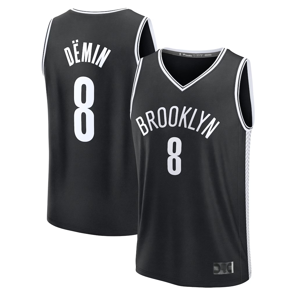 MATTH B.Nets #8 Egor D?min Black Fast Break Replica Jerseys - Icon Edition