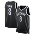 MATTH B.Nets #8 Egor D?min Black Swingman Jerseys - Icon Edition