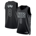 MATTH B.Nets #8 Egor D?min  Black Swingman Jerseys - Statement Edition