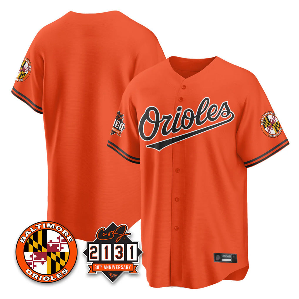 MATTH B.Orioles Orange 30th Anniversary of 2131 Home Game Blank Player Stitched Jerseys