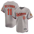 MATTH B.Orioles #11 Jordan Westburg Player Gray Limited Home Game Stitched Jerseys