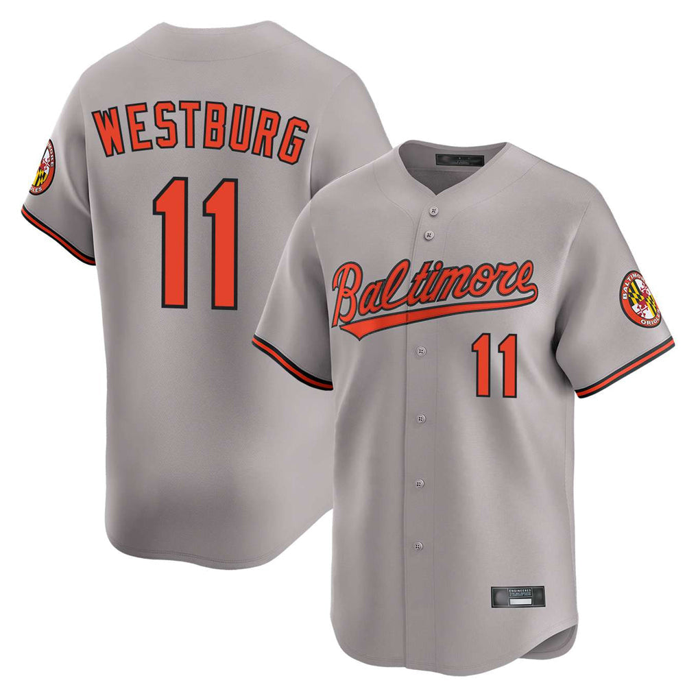 MATTH B.Orioles #11 Jordan Westburg Player Gray Limited Home Game Stitched Jerseys