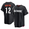 MATTH B.Orioles #12 Dylan Beavers Player Black City Connect Home Game Stitched Jerseys