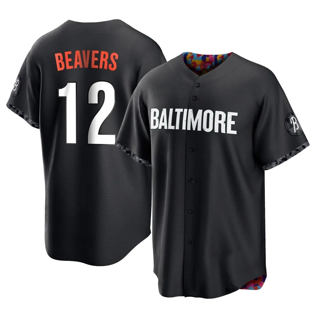 MATTH B.Orioles #12 Dylan Beavers Player Black City Connect Home Game Stitched Jerseys