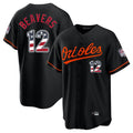 MATTH B.Orioles #12 Dylan Beavers Player Black USA 250 Fourth of July Home Game Stitched Jerseys