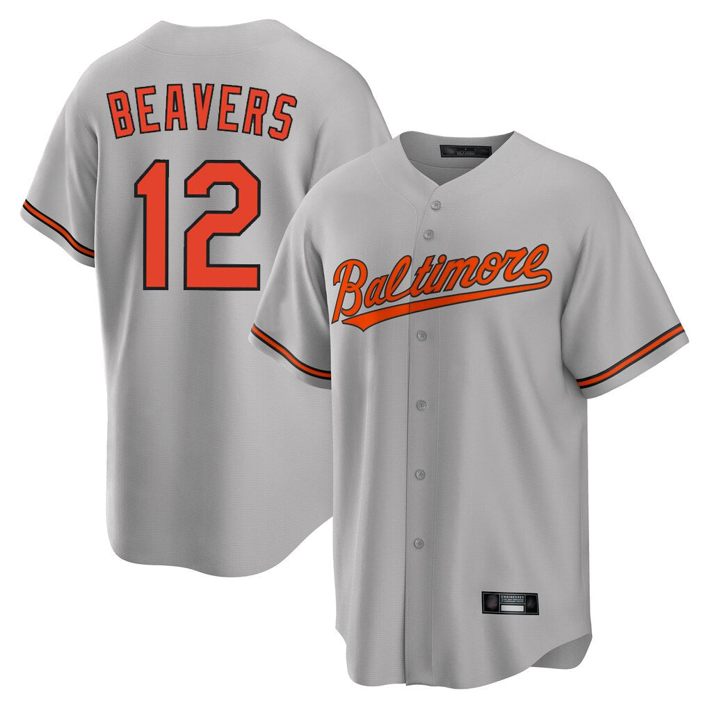 MATTH B.Orioles #12 Dylan Beavers Player Gray Home Game Stitched Jerseys