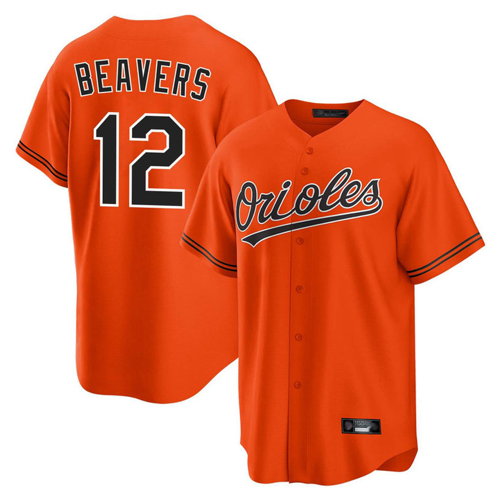 MATTH B.Orioles #12 Dylan Beavers Player Orange Home Game Stitched Jerseys