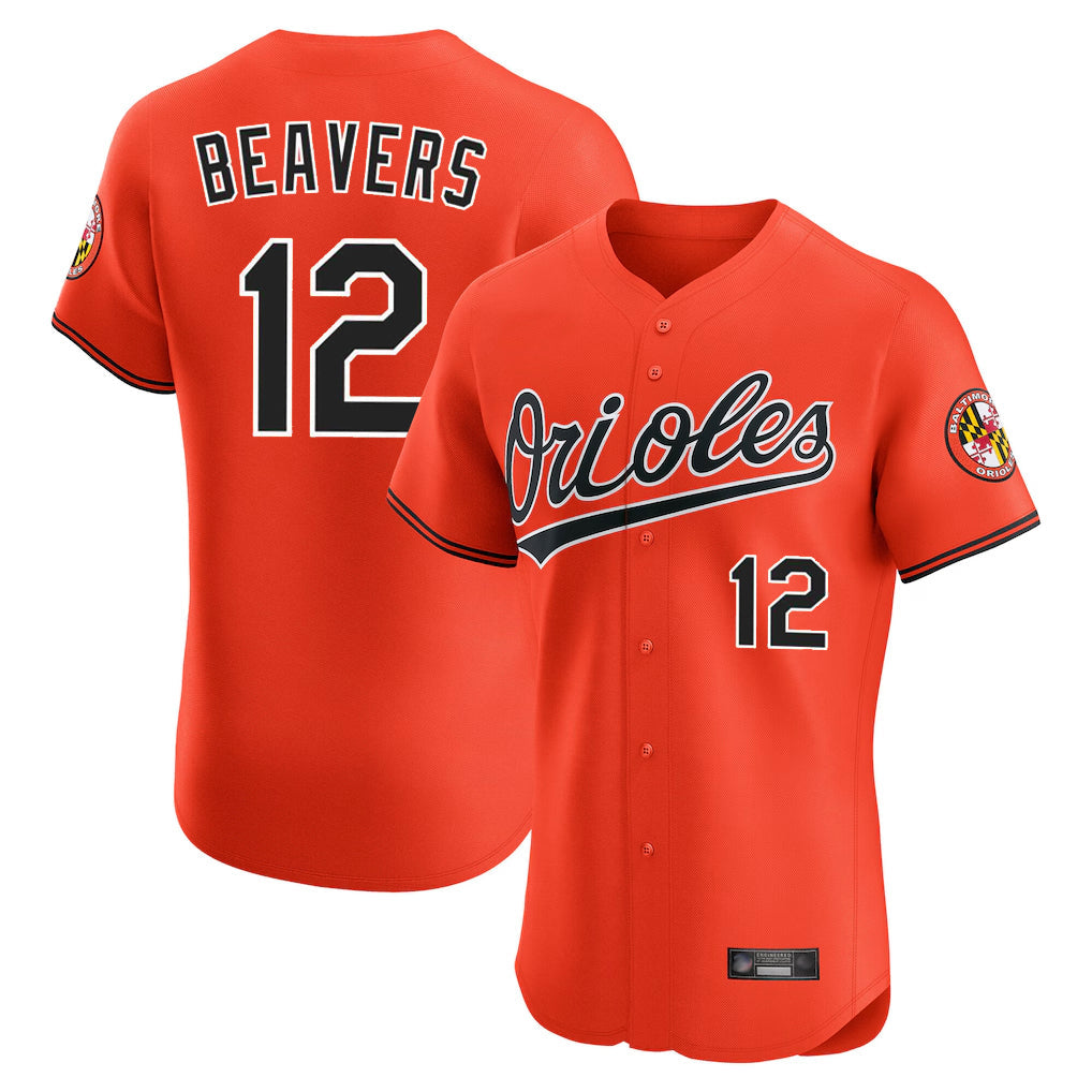 MATTH B.Orioles #12 Dylan Beavers Player Orange Limited Elite Home Game Stitched Jerseys