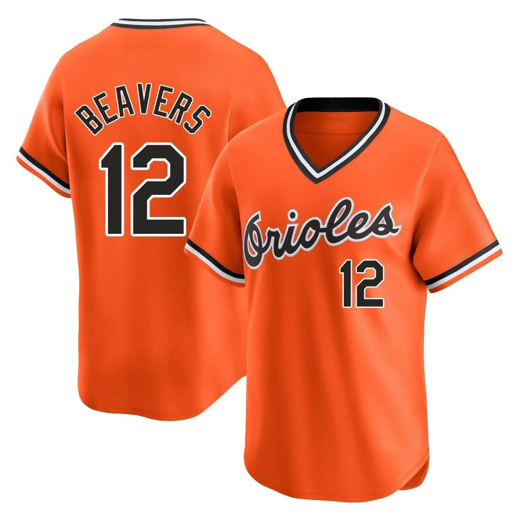 MATTH B.Orioles #12 Dylan Beavers Player Orange T-shirt Limited Home Game Stitched Jerseys