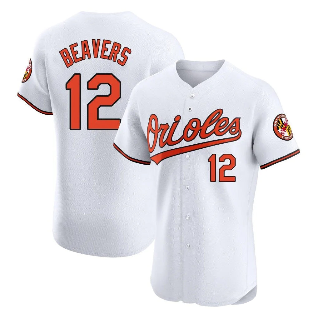 MATTH B.Orioles #12 Dylan Beavers Player White Limited Elite Home Game Stitched Jerseys