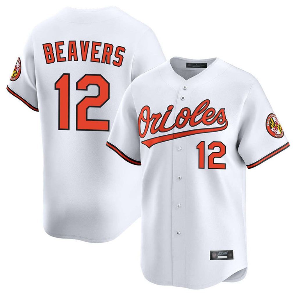 MATTH B.Orioles #12 Dylan Beavers Player White Limited Home Game Stitched Jerseys