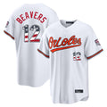 MATTH B.Orioles #12 Dylan Beavers Player White USA 250 Fourth of July Home Game Stitched Jerseys
