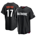 MATTH B.Orioles #17 Colton Cowser Player Black City Connect Home Game Stitched Jerseys