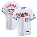 MATTH B.Orioles #17 Colton Cowser Player White USA 250 Fourth of July Home Game Stitched Jerseys