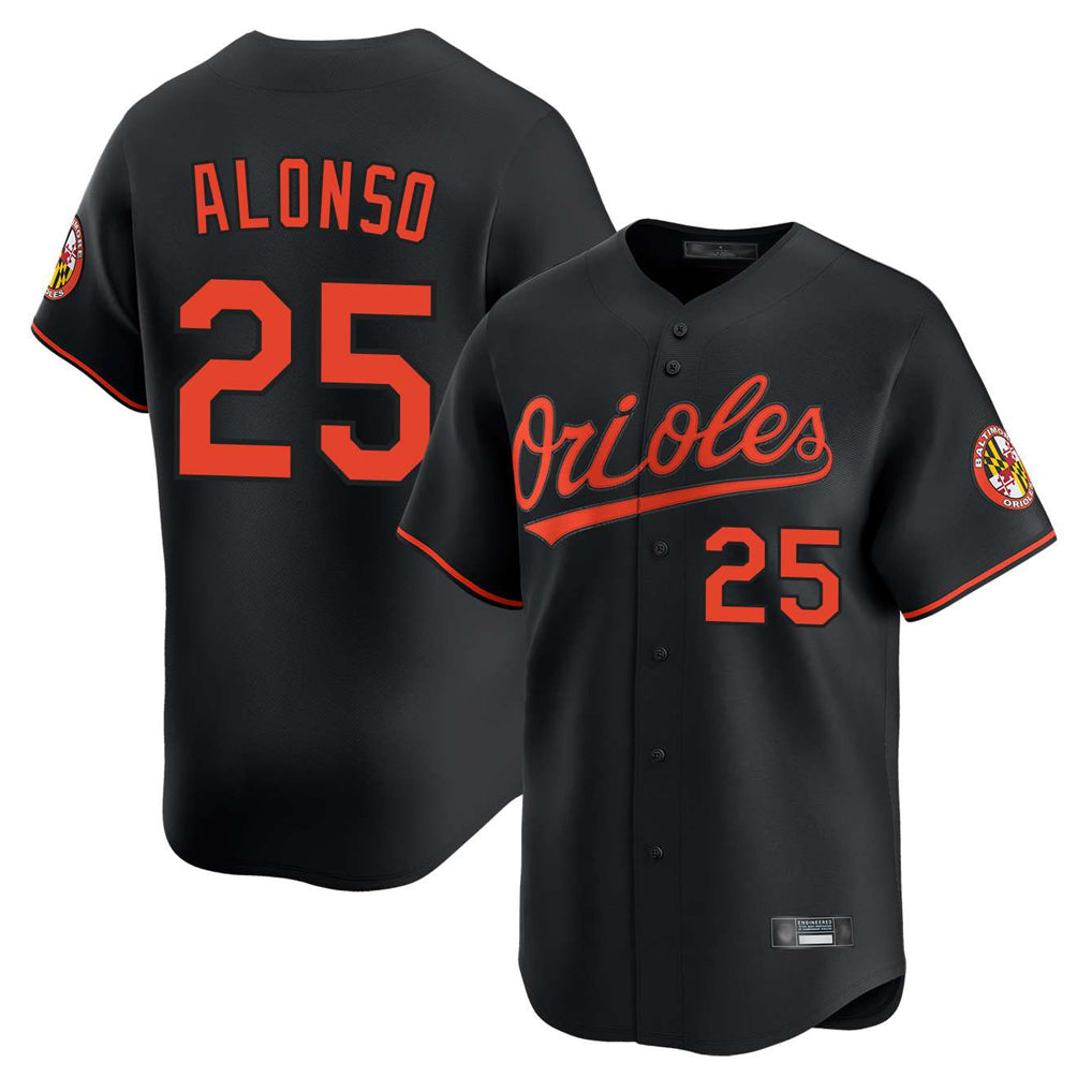 MATTH B.Orioles #25 Pete Alonso Player Black Limited Home Game Stitched Jerseys