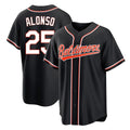 MATTH B.Orioles #25 Pete Alonso Player Black Out Home Game Stitched Jerseys