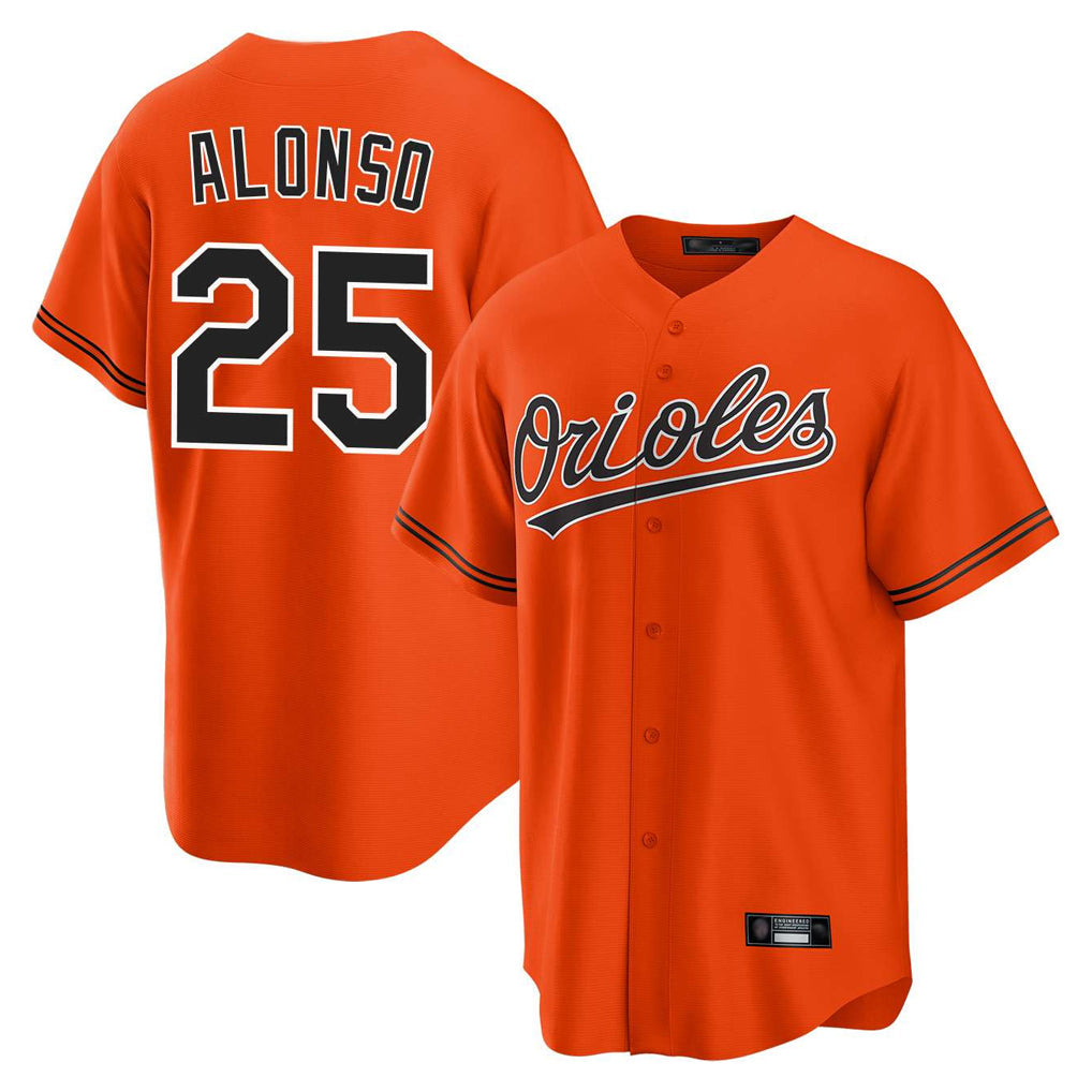 MATTH B.Orioles #25 Pete Alonso Player Orange Home Game Stitched Jerseys