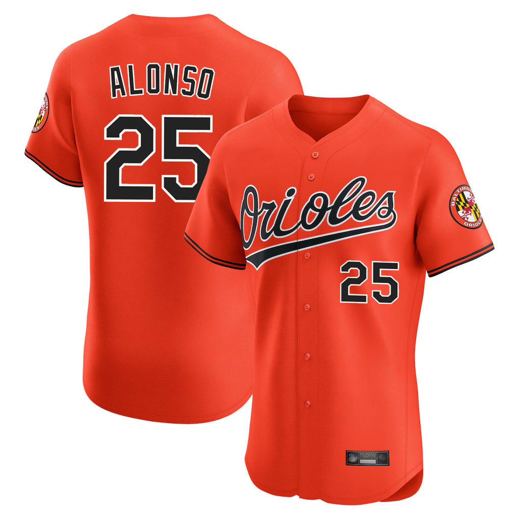MATTH B.Orioles #25 Pete Alonso Player Orange Limited Elite Home Game Stitched Jerseys
