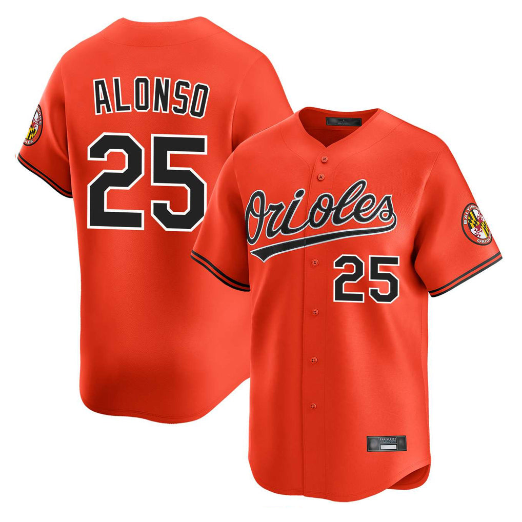 MATTH B.Orioles #25 Pete Alonso Player Orange Limited Home Game Stitched Jerseys