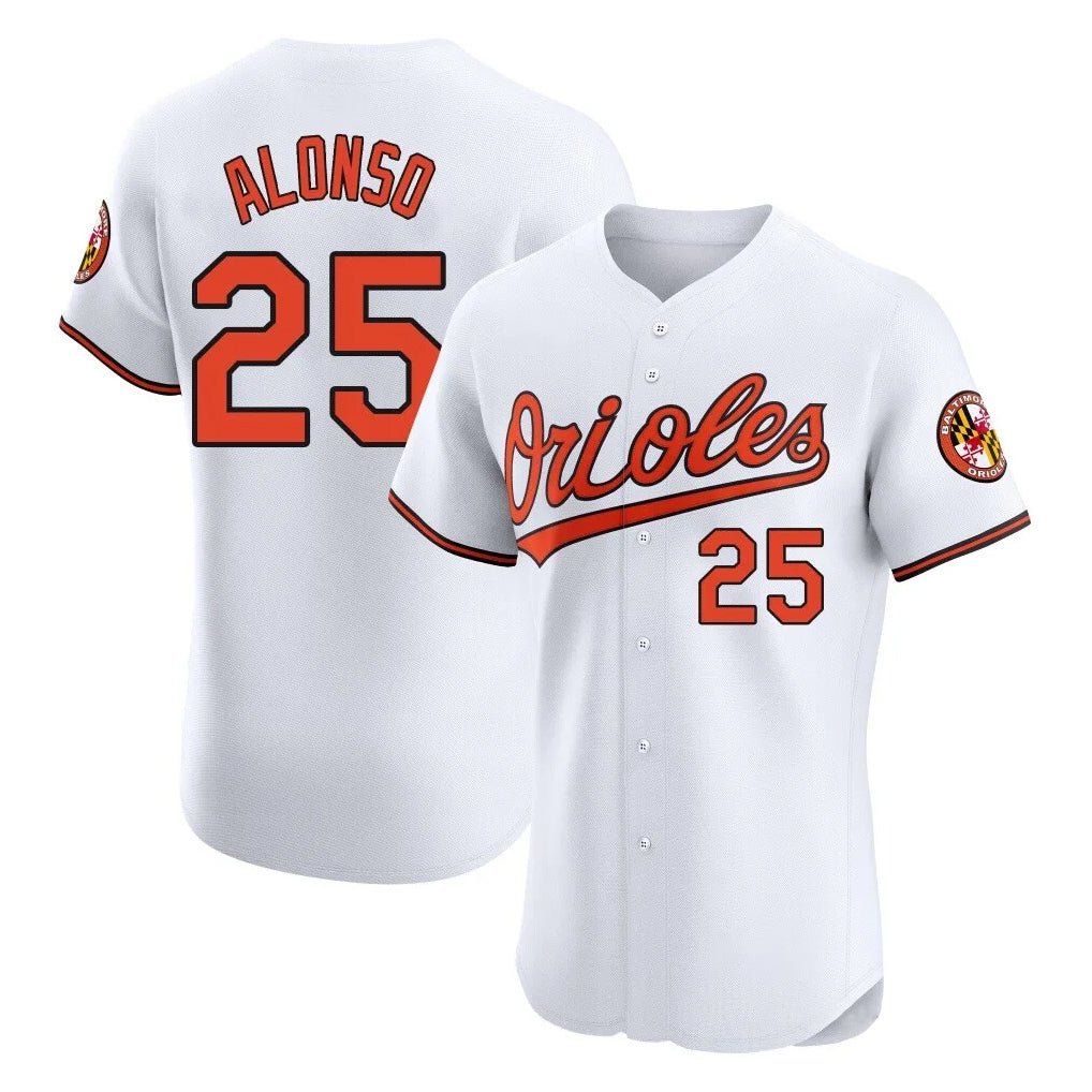 MATTH B.Orioles #25 Pete Alonso Player White Limited Elite Home Game Stitched Jerseys