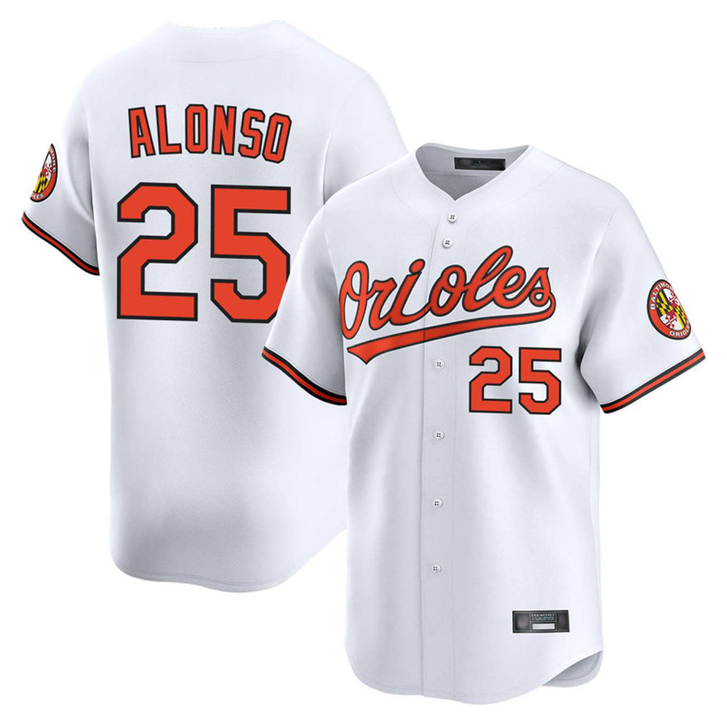 MATTH B.Orioles #25 Pete Alonso Player White Limited Home Game Stitched Jerseys