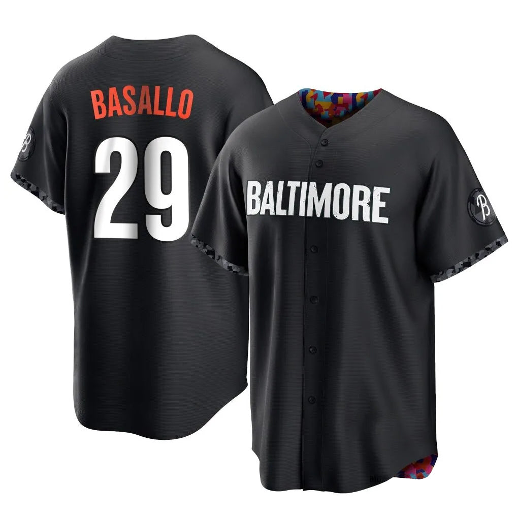 MATTH B.Orioles #29 Samuel Basallo Player Black City Connect Home Game Stitched Jerseys