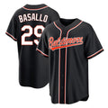 MATTH B.Orioles #29 Samuel Basallo Player Black Out Home Game Stitched Jerseys