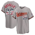 MATTH B.Orioles #29 Samuel Basallo Player Gray USA 250 Fourth of July Home Game Stitched Jerseys