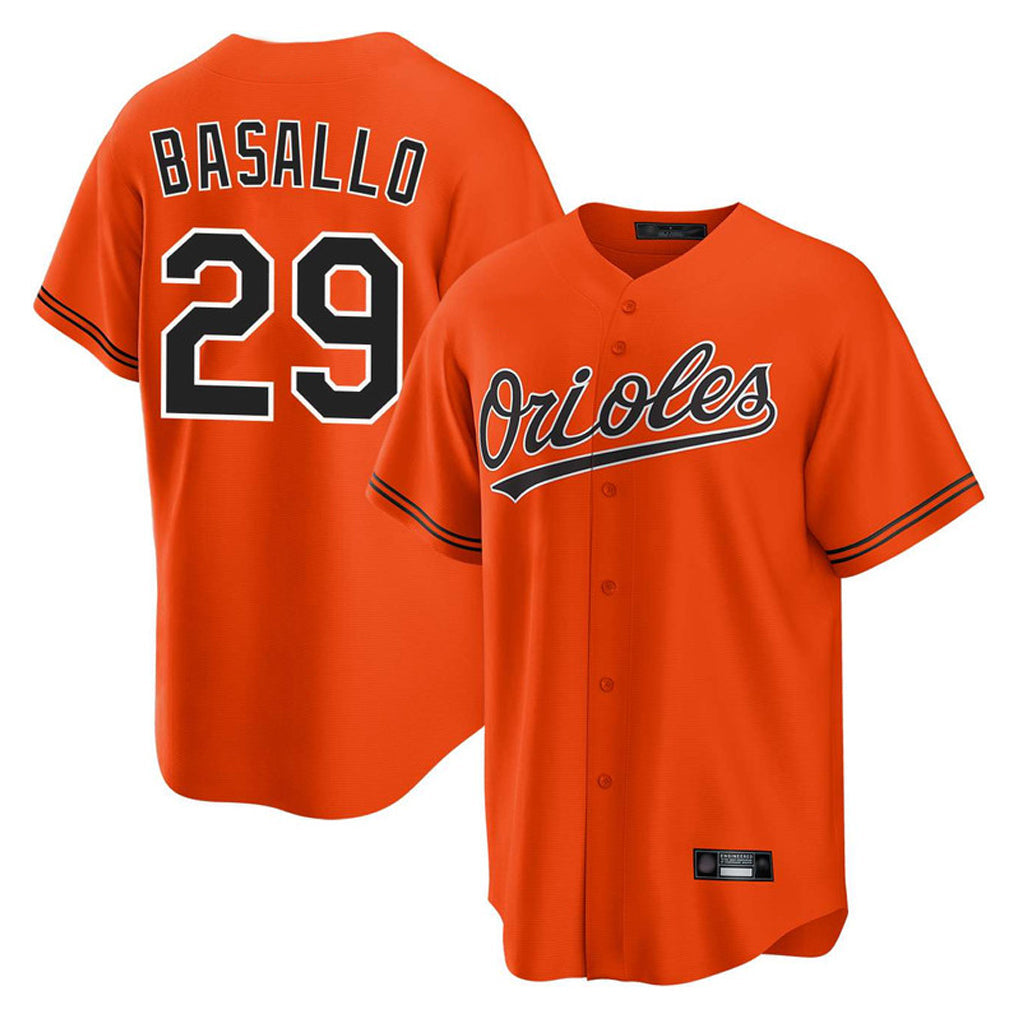 MATTH B.Orioles #29 Samuel Basallo Player Orange Home Game Stitched Jerseys