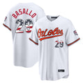 MATTH B.Orioles #29 Samuel Basallo Player White USA 250 Fourth of July Home Game Stitched Jerseys