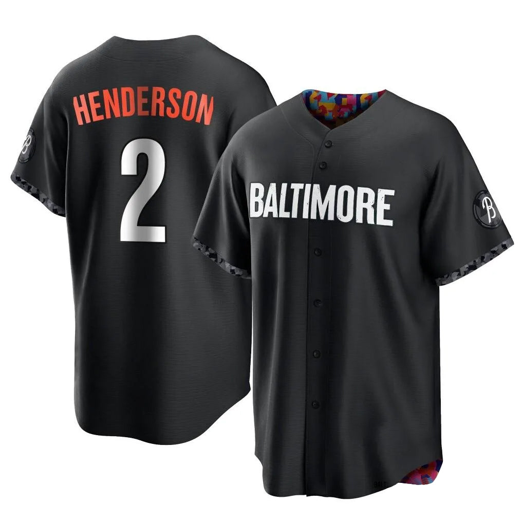 MATTH B.Orioles #2 Gunnar Henderson Player Black City Connect Home Game Stitched Jerseys