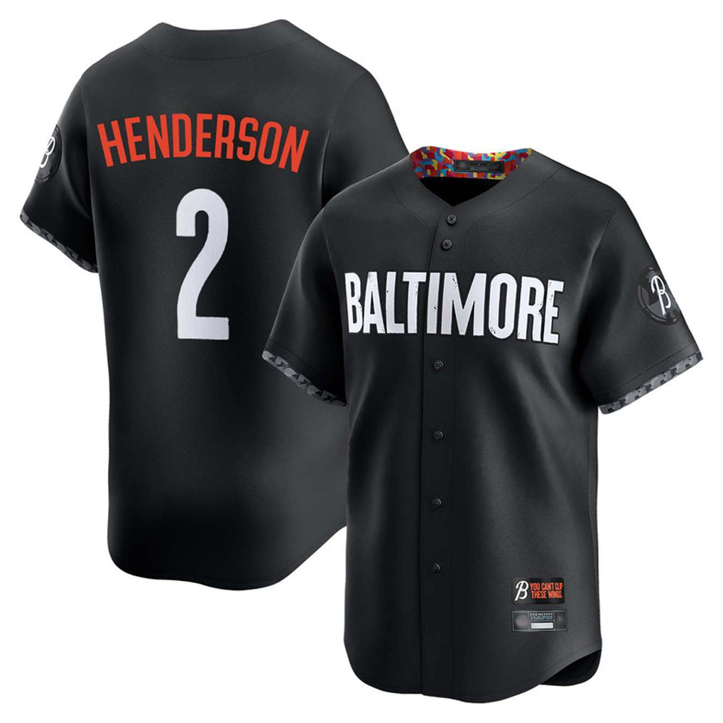 MATTH B.Orioles #2 Gunnar Henderson Player Black City Connect Limited Home Game Stitched Jerseys