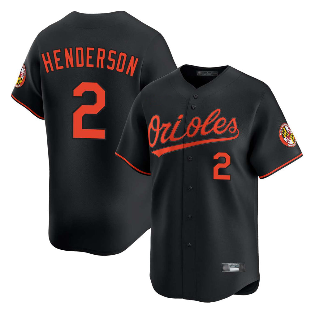 MATTH B.Orioles #2 Gunnar Henderson Player Black Limited Home Game Stitched Jerseys