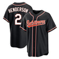 MATTH B.Orioles #2 Gunnar Henderson Player Black Out Home Game Stitched Jerseys