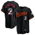 MATTH B.Orioles #2 Gunnar Henderson Player Black USA 250 Fourth of July Home Game Stitched Jerseys