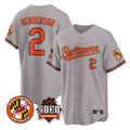 MATTH B.Orioles #2 Gunnar Henderson Player Gray 30th Anniversary of 2131 Home Game Stitched Jerseys