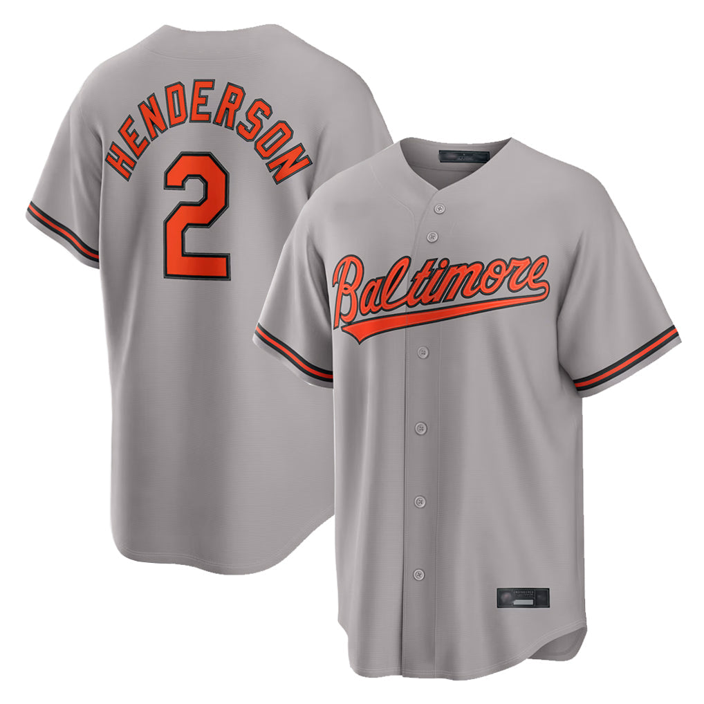 MATTH B.Orioles #2 Gunnar Henderson Player Gray Home Game Stitched Jerseys