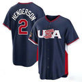 MATTH B.Orioles #2 Gunnar Henderson Player Navy USA 2026 World Classic Home Game Stitched Jerseys