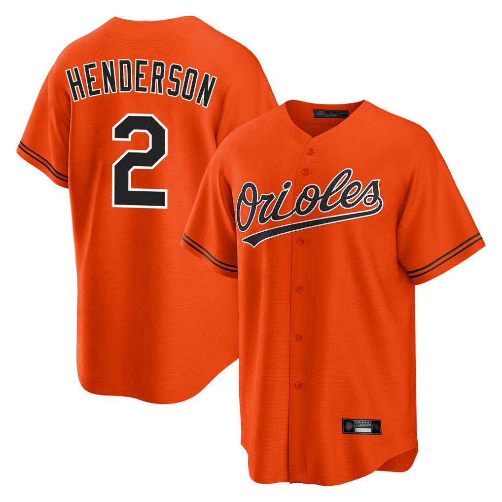 MATTH B.Orioles #2 Gunnar Henderson Player Orange Home Game Stitched Jerseys