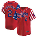 MATTH B.Orioles #2 Gunnar Henderson Player Red Independence Day Vapor Premier Limited Home Game Stitched Jerseys