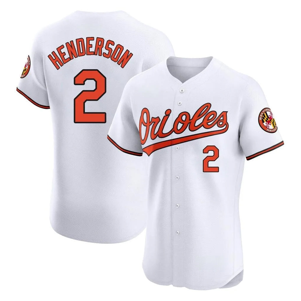 MATTH B.Orioles #2 Gunnar Henderson Player White Limited Elite Home Game Stitched Jerseys