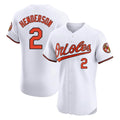 MATTH B.Orioles #2 Gunnar Henderson Player White Limited Elite Home Game Stitched Jerseys